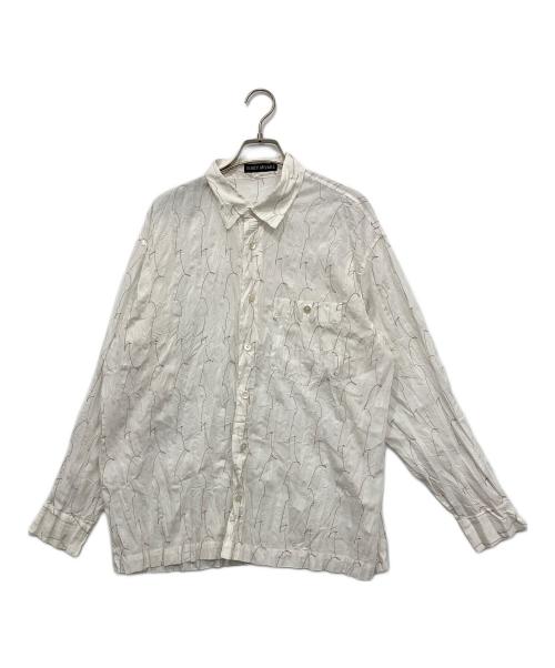 ISSEY MIYAKE（イッセイミヤケ）ISSEY MIYAKE (イッセイミヤケ) 刺繍デザインシャツ ホワイト サイズ:1の古着・服飾アイテム