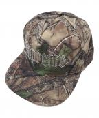 SUPREMEシュプリーム）の古着「Rhinestone 5-Panel camo/ラインストーン5パネルキャップ カモ」｜グリーン