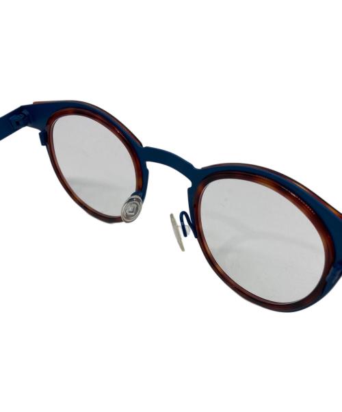 anne et valentin（アンバレンタイン）anne et valentin (アンバレンタイン) 伊達眼鏡　FLOYD U187 ブルー×ブラウン サイズ:44□24-145の古着・服飾アイテム
