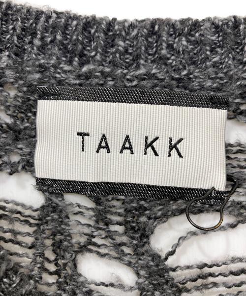 TAAKK（ターク）TAAKK (ターク) PERFORATED KNIT PULLOVER/メッシュ プルオーバー ニット  グレー サイズ:3の古着・服飾アイテム