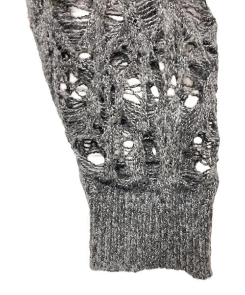 TAAKK（ターク）TAAKK (ターク) PERFORATED KNIT PULLOVER/メッシュ プルオーバー ニット  グレー サイズ:3の古着・服飾アイテム