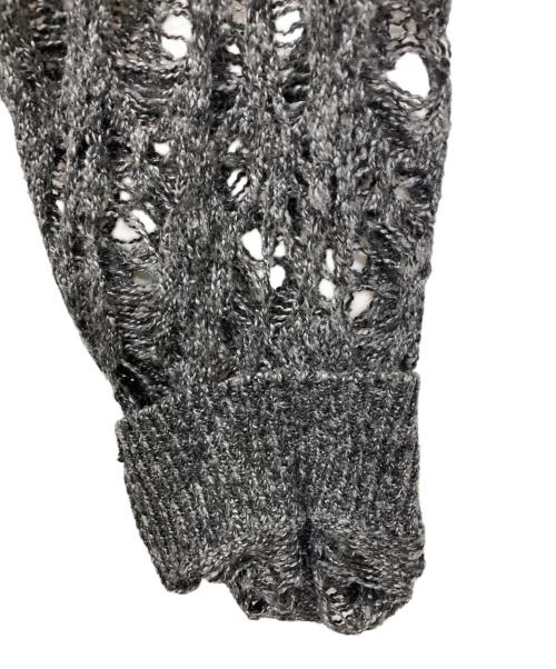 TAAKK（ターク）TAAKK (ターク) PERFORATED KNIT PULLOVER/メッシュ プルオーバー ニット  グレー サイズ:3の古着・服飾アイテム
