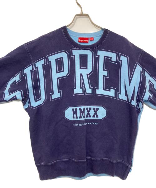 SUPREME（シュプリーム）SUPREME (シュプリーム) Overprint Crewneck/オーバープリントスルーネックスウェット ブルー サイズ:Ｍの古着・服飾アイテム