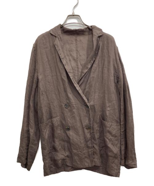 Whim Gazette（ウィムガゼット）Whim Gazette (ウィムガゼット) ラミーダブルジャケット ブラウン サイズ:Fの古着・服飾アイテム