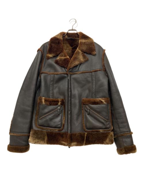 HUGO HUGO BOSS（ヒューゴ ヒューゴボス）HUGO HUGO BOSS (ヒューゴ ヒューゴボス) ムートンジャケット ブラウン サイズ:Lの古着・服飾アイテム