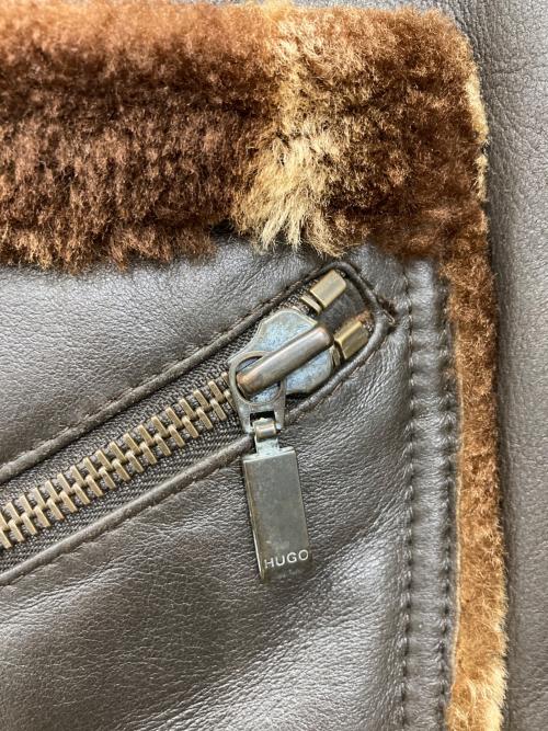 HUGO HUGO BOSS（ヒューゴ ヒューゴボス）HUGO HUGO BOSS (ヒューゴ ヒューゴボス) ムートンジャケット ブラウン サイズ:Lの古着・服飾アイテム