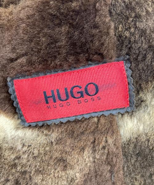 HUGO HUGO BOSS（ヒューゴ ヒューゴボス）HUGO HUGO BOSS (ヒューゴ ヒューゴボス) ムートンジャケット ブラウン サイズ:Lの古着・服飾アイテム