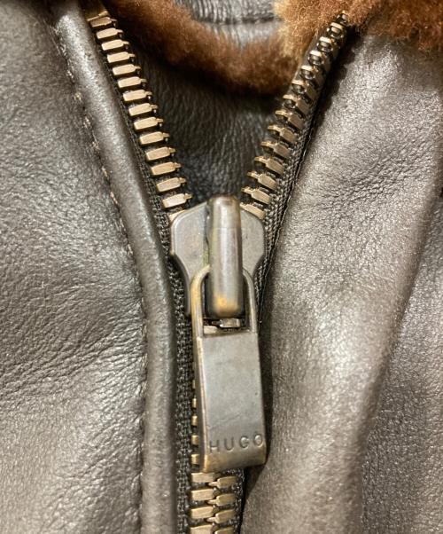 HUGO HUGO BOSS（ヒューゴ ヒューゴボス）HUGO HUGO BOSS (ヒューゴ ヒューゴボス) ムートンジャケット ブラウン サイズ:Lの古着・服飾アイテム