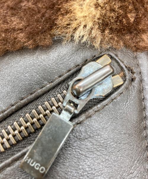 HUGO HUGO BOSS（ヒューゴ ヒューゴボス）HUGO HUGO BOSS (ヒューゴ ヒューゴボス) ムートンジャケット ブラウン サイズ:Lの古着・服飾アイテム