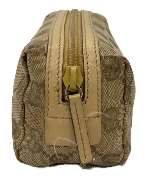 GUCCI（グッチ）GUCCI (グッチ) GGキャンバス×レザー マルチポーチ ベージュの古着・服飾アイテム