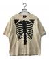 VANSON（バンソン）の古着「スケルトンボーンプリントTシャツ」｜ベージュ