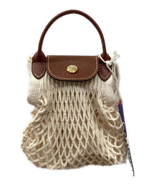 LONGCHAMP（ロンシャン）LONGCHAMP (ロンシャン) Le Pliage Filet ニットメッシュ ショルダーバッグ ベージュ 未使用品の古着・服飾アイテム