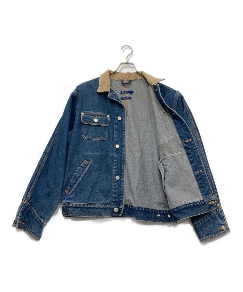 POLO RALPH LAUREN（ポロ・ラルフローレン）POLO RALPH LAUREN (ポロ・ラルフローレン) 襟コーデュロイデニムジャケット インディゴ サイズ:Lの古着・服飾アイテム