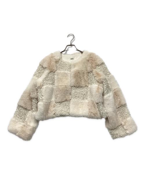 furfur（ファーファー）furfur (ファーファー) エコファーミックスブルゾン アイボリー サイズ:FREEの古着・服飾アイテム