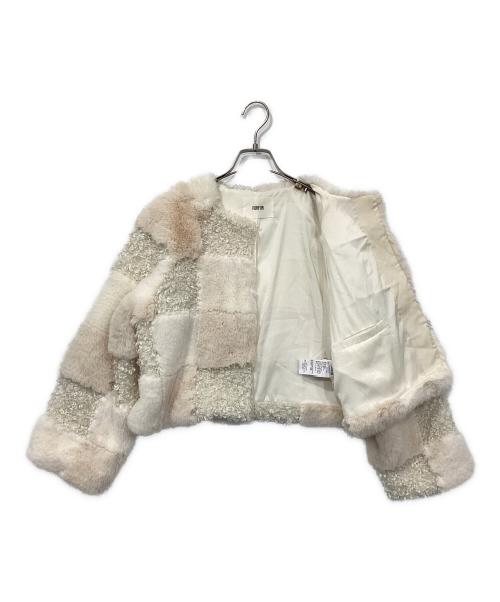 furfur（ファーファー）furfur (ファーファー) エコファーミックスブルゾン アイボリー サイズ:FREEの古着・服飾アイテム