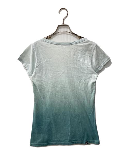 Hysteric Glamour（ヒステリックグラマー）Hysteric Glamour (ヒステリックグラマー) GO AHEAD グラデーション スカル 半袖Tシャツ ホワイト×グリーン サイズ:freeの古着・服飾アイテム
