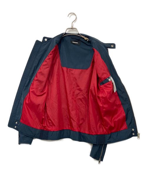 DIESEL（ディーゼル）DIESEL (ディーゼル) ナイロンライダースジャケット ネイビー サイズ:Mの古着・服飾アイテム
