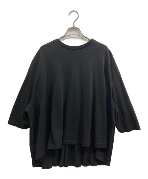 SUM1 STYLE（スミスタイル）SUM1 STYLE (スミスタイル) ギャザー七分袖Tシャツ ブラック サイズ:FREEの古着・服飾アイテム