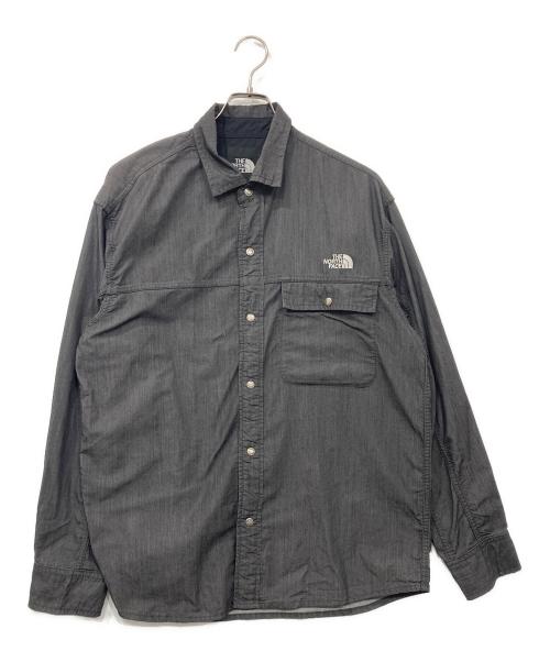 THE NORTH FACE（ザ ノース フェイス）THE NORTH FACE (ザ ノース フェイス) L/S NYLON DENIM NUPTSE SHIRT/ロングスリーブ ナイロン デニム ヌプシ シャツ グレー サイズ:XL 未使用品の古着・服飾アイテム