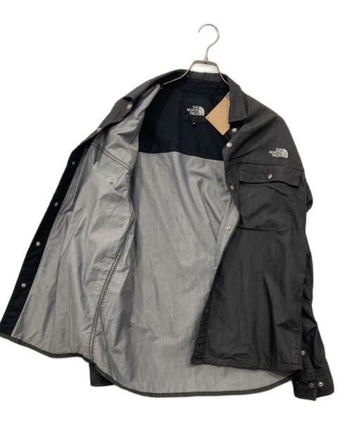 THE NORTH FACE（ザ ノース フェイス）THE NORTH FACE (ザ ノース フェイス) L/S NYLON DENIM NUPTSE SHIRT/ロングスリーブ ナイロン デニム ヌプシ シャツ グレー サイズ:XL 未使用品の古着・服飾アイテム