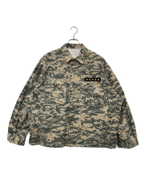 niko and（ニコアンド）niko and (ニコアンド) ワッペンシャツジャケット グリーン サイズ:FREEの古着・服飾アイテム