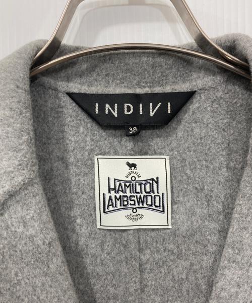 INDIVI（インディヴィ）INDIVI (インディヴィ) ハミルトンウール リバーテーラーコート グレー サイズ:38の古着・服飾アイテム