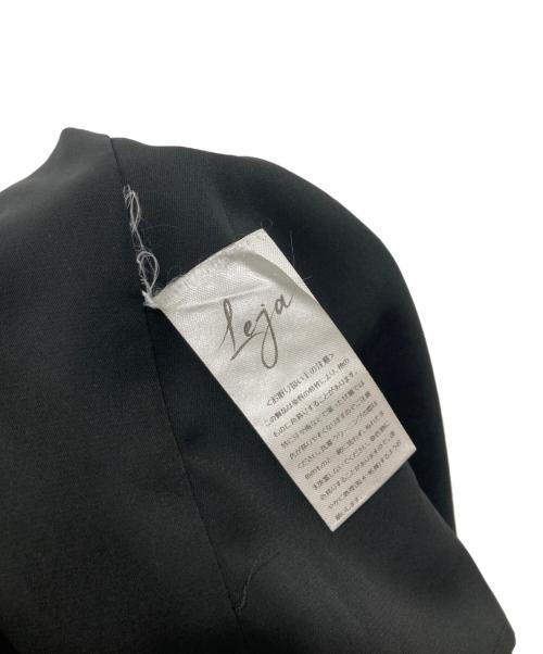 Le Jardiner（ル・ジャルディニエ）Le Jardiner (ル・ジャルディニエ) ビスチェ風ハイネック花柄シアーレースワッフルワンピースドレス ブラック サイズ:Mの古着・服飾アイテム