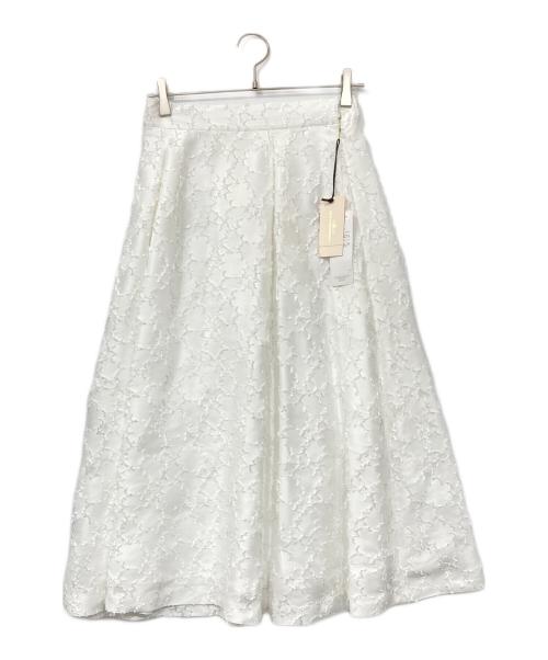 GRACE CONTINENTAL（（グレースコンチネンタル）GRACE CONTINENTAL (（グレースコンチネンタル) フラワージャガードタックスカート ホワイト サイズ:38の古着・服飾アイテム