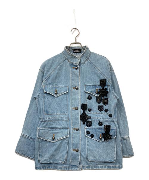 GRACE CONTINENTAL（（グレースコンチネンタル）GRACE CONTINENTAL (（グレースコンチネンタル) ビジュー付デニムジャケット インディゴ サイズ:38の古着・服飾アイテム