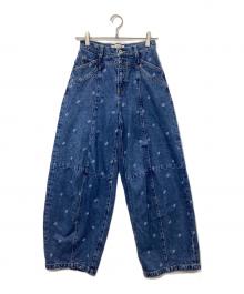 Lily Brown（リリーブラウン）の古着「センターシームワイドデニムパンツ」｜インディゴ