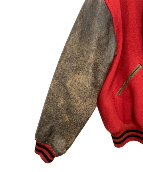 BIGI（ビギ）BIGI (ビギ) 袖リアルレザースタジャン レッド サイズ:Mの古着・服飾アイテム