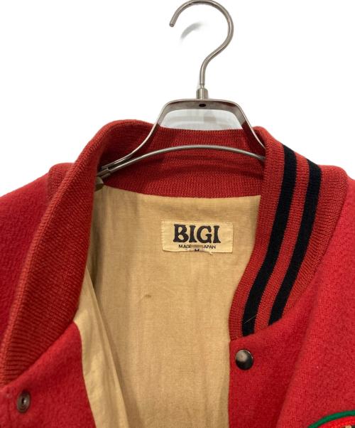 BIGI（ビギ）BIGI (ビギ) 袖リアルレザースタジャン レッド サイズ:Mの古着・服飾アイテム