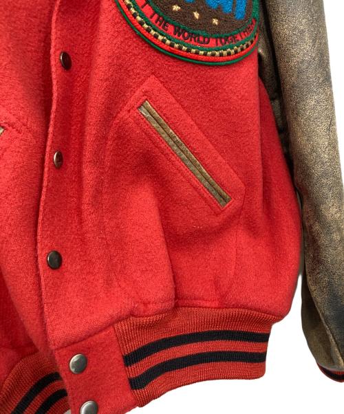 BIGI（ビギ）BIGI (ビギ) 袖リアルレザースタジャン レッド サイズ:Mの古着・服飾アイテム
