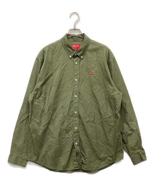SUPREME（シュプリーム）Supreme (シュプリーム) 22AW Small Box Logo Twill shirt/22AW　スモール　ボックス　ロゴ　ツイル　シャツ グリーン サイズ:Mの古着・服飾アイテム