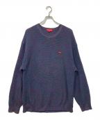 SUPREMEシュプリーム）の古着「Small Box Speckle Sweater/スモール　ボックス　スパークル　セーター」｜ブルー