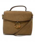 CELINEセリーヌ）の古着「ヌバックショルダーバッグ」｜ベージュ