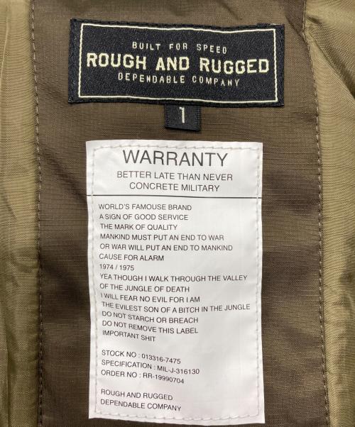 ROUGH AND RUGGED（ラフアンドラゲッド）ROUGH AND RUGGED (ラフアンドラゲッド) ミリタリージャケット オリーブ サイズ:1の古着・服飾アイテム