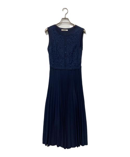 ANAYI（アナイ）ANAYI (アナイ) プリーツドッキングワンピース ネイビー サイズ:36の古着・服飾アイテム
