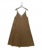 ANAYIアナイ）の古着「ベロアキャミソールワンピース」｜ベージュ