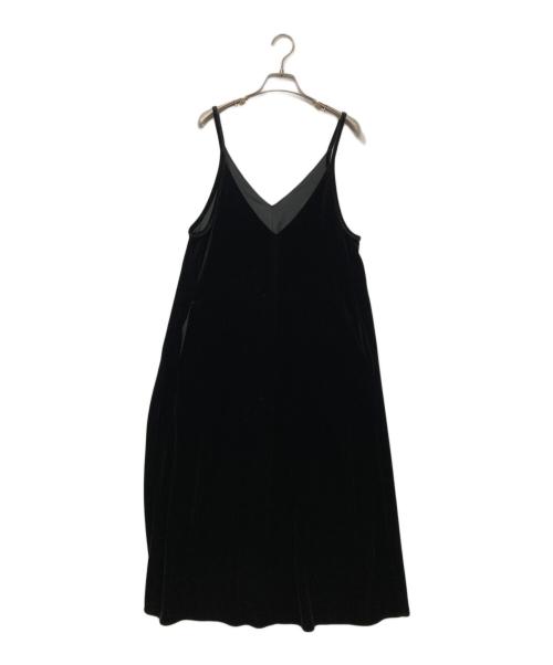 ANAYI（アナイ）ANAYI (アナイ) ベロアキャミソールワンピース ブラック サイズ:36の古着・服飾アイテム