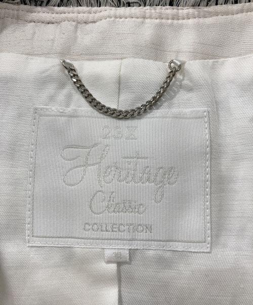 23区（ニジュウサンク）23区 (ニジュウサンク) CLALENSONファンシーツイード ノーカラー ジャケット グレー サイズ:38の古着・服飾アイテム