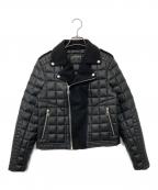 stussyステューシー）の古着「切替ライダースダウンジャケット」｜ブラック