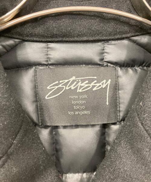 stussy（ステューシー）stussy (ステューシー) 切替ライダースダウンジャケット ブラック サイズ:MEDIUMの古着・服飾アイテム