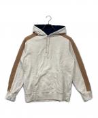 SUPREMEシュプリーム）の古着「Paneled Hooded Sweatshirt」｜アイボリー×ベージュ