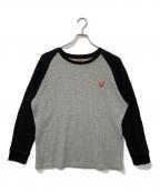 HUMAN MADEヒューマンメイド）の古着「サーマルカットソー」｜グレー×ブラック