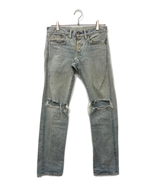 RRL（ダブルアールエル）RRL (ダブルアールエル) ダメージ加工デニムパンツ インディゴ サイズ:28×30の古着・服飾アイテム