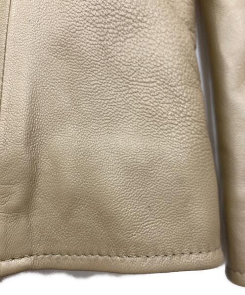SHIPS（シップス）SHIPS (シップス) ラムレザー シングルライダース ジャケット ベージュ サイズ:ＸＬの古着・服飾アイテム