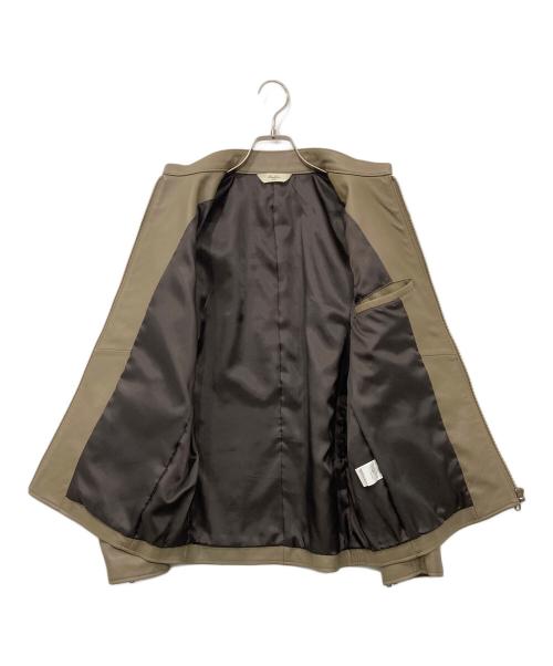 SHIPS（シップス）SHIPS (シップス) ラムレザー シングルライダース ジャケット ベージュ サイズ:ＸＬの古着・服飾アイテム