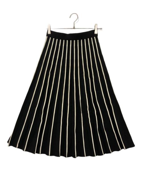 TORY BURCH（トリーバーチ）TORY BURCH (トリーバーチ) プリーツテックニットスカート ブラック サイズ:ＸＳの古着・服飾アイテム