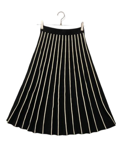 TORY BURCH（トリーバーチ）TORY BURCH (トリーバーチ) プリーツテックニットスカート ブラック サイズ:ＸＳの古着・服飾アイテム